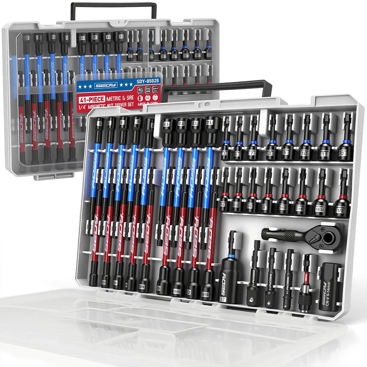 SEDY 41-piece premium 1-4 drive set in use showing versatility