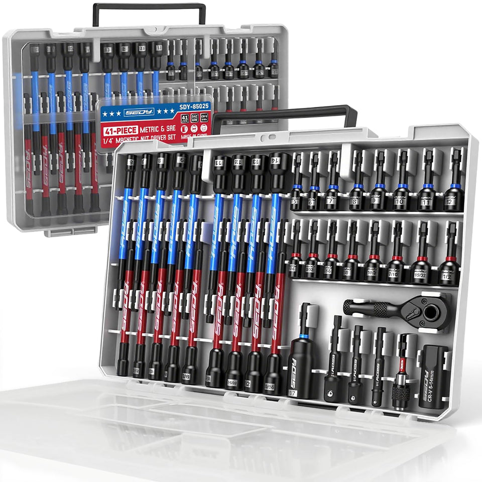 SEDY 41-piece premium 1-4 drive set in use showing versatility