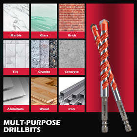 SEDY 6-inch length ideal for deep holes in masonry and wood.