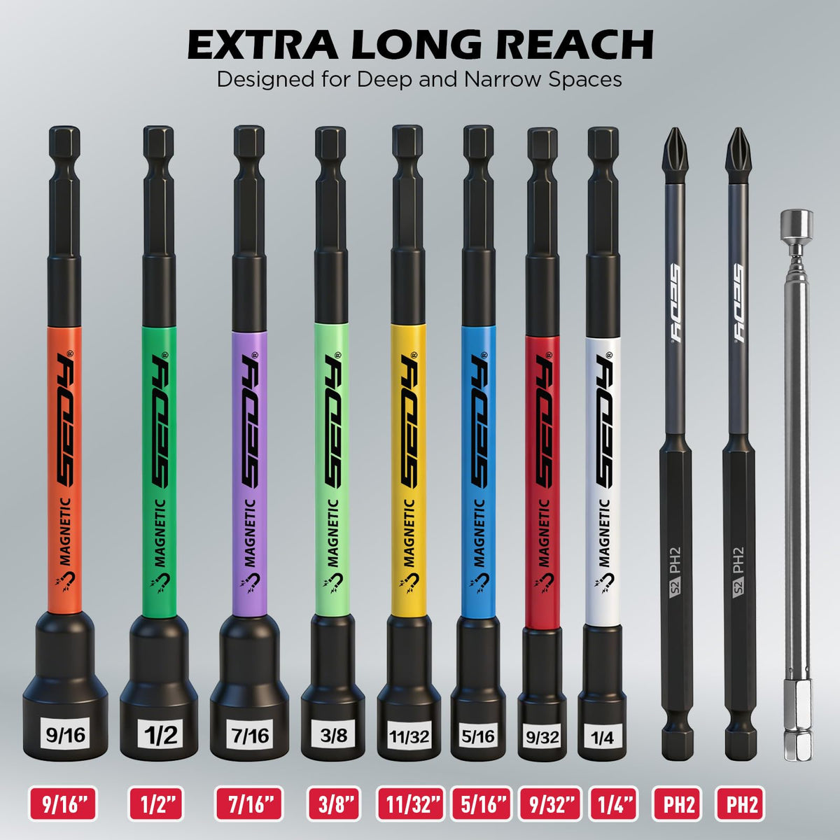 SEDY 6-inch nut driver close-up highlighting extended reach and leverage