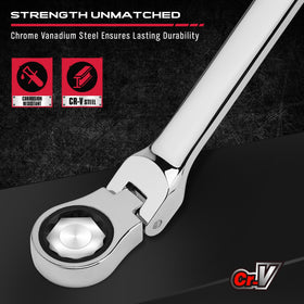 SEDY six-piece wrench set in sizes 8-19 mm for automotive and mechanical work