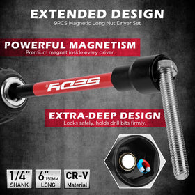 SEDY magnetic nut drivers with 6 inch reach for secure fastener grip