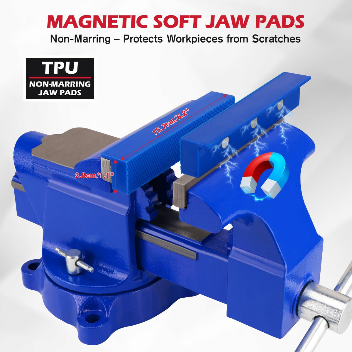 SEDY bench vise featuring integrated pipe jaws for pipe work