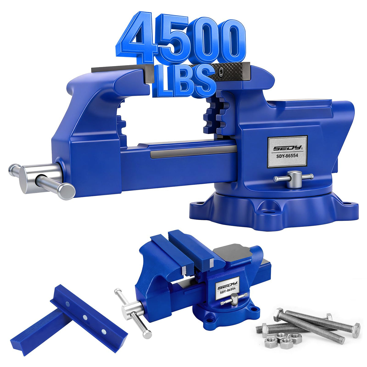 SEDY 6-inch bench vise with jaw pads for delicate woodworking tasks