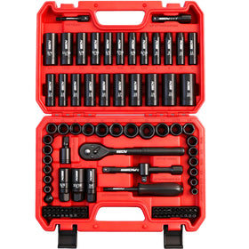 SEDY 96-piece 3/8 drive socket set in case for organized workshop tasks.