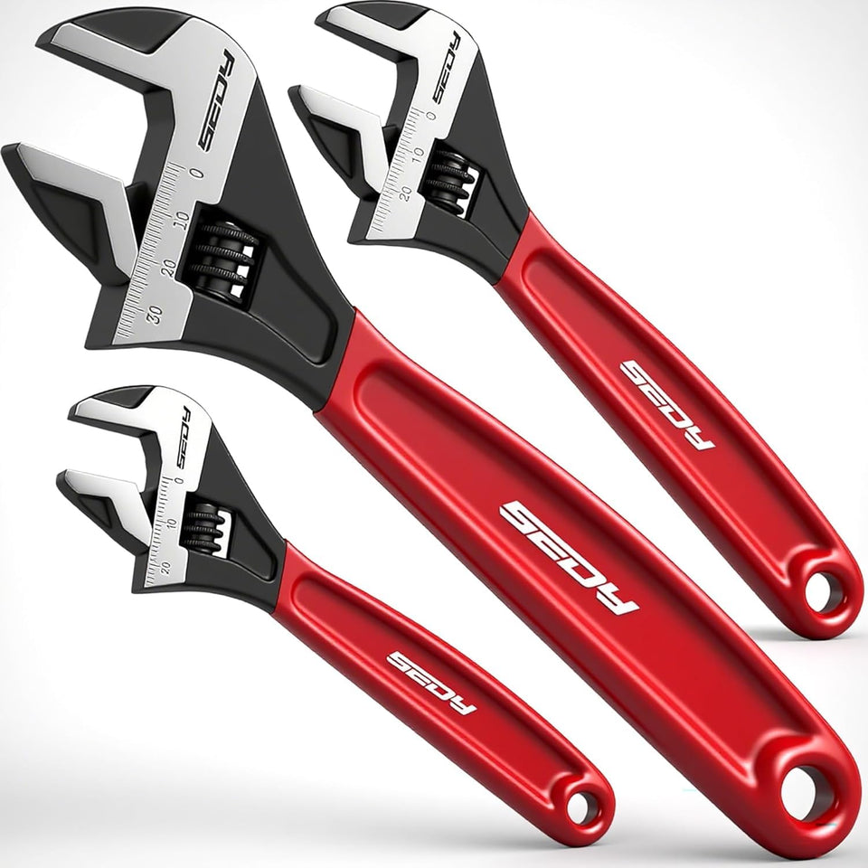 Sedy adjustable wrench with a 6-inch wide jaw for versatile auto and plumbing tasks