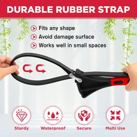 Sedy anti-slip rubber strap provides secure grip on wet surfaces.