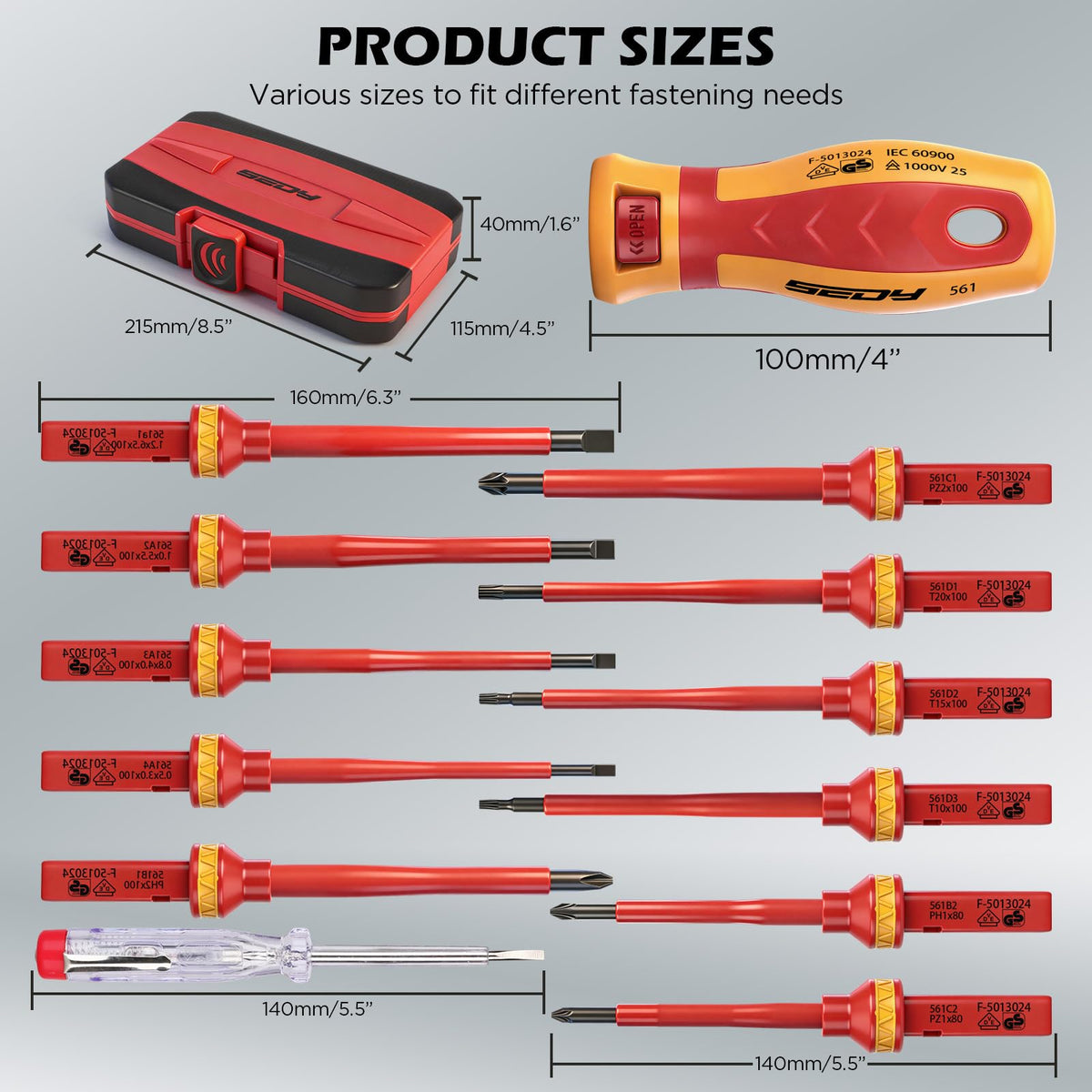 SEDY CRV steel magnetic tips highlight secure tip retention during tightening tasks