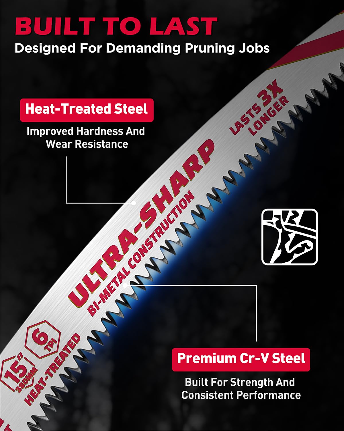 SEDY deep-gullets blade clears chips quickly for dry and wet wood
