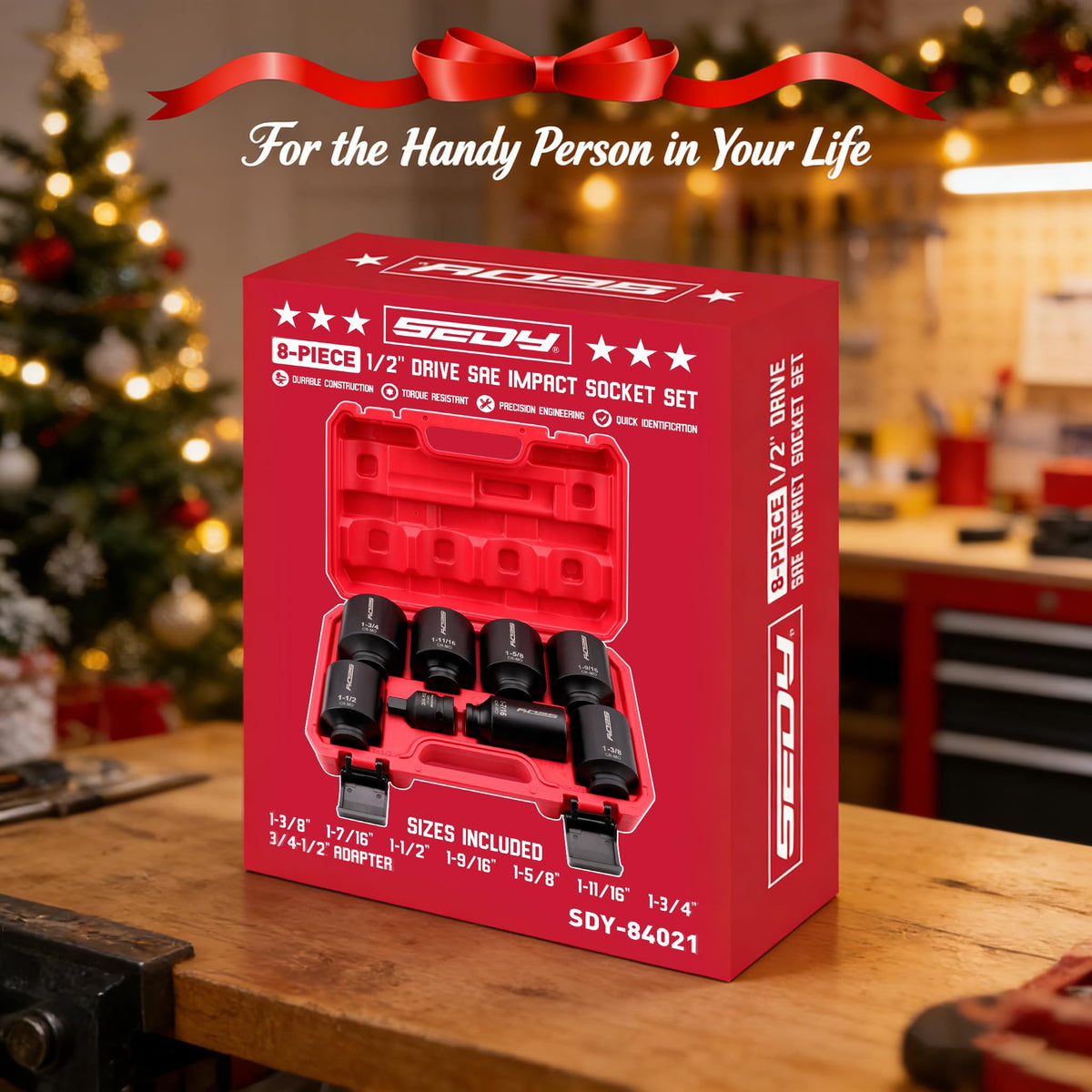 SEDY 8-piece set covers large and jumbo sizes for heavy-duty jobs