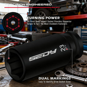SEDY deep and shallow metric sockets for precise torque