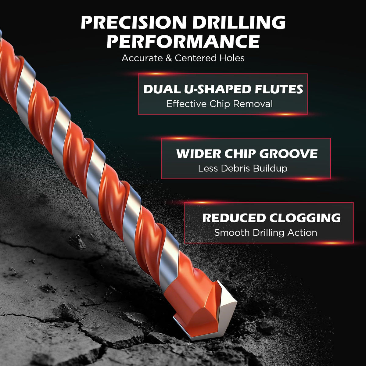 SEDY double U-flute design improves chip evacuation and reduces heat buildup.
