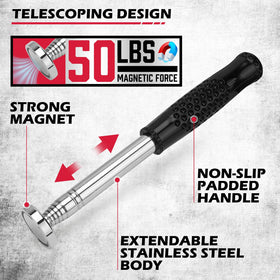 SEDY extendable handle with 41-inch reach for tight spaces