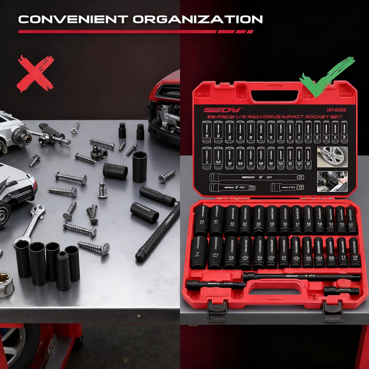 SEDY includes 3-inch, 5-inch, and 10-inch extension bars