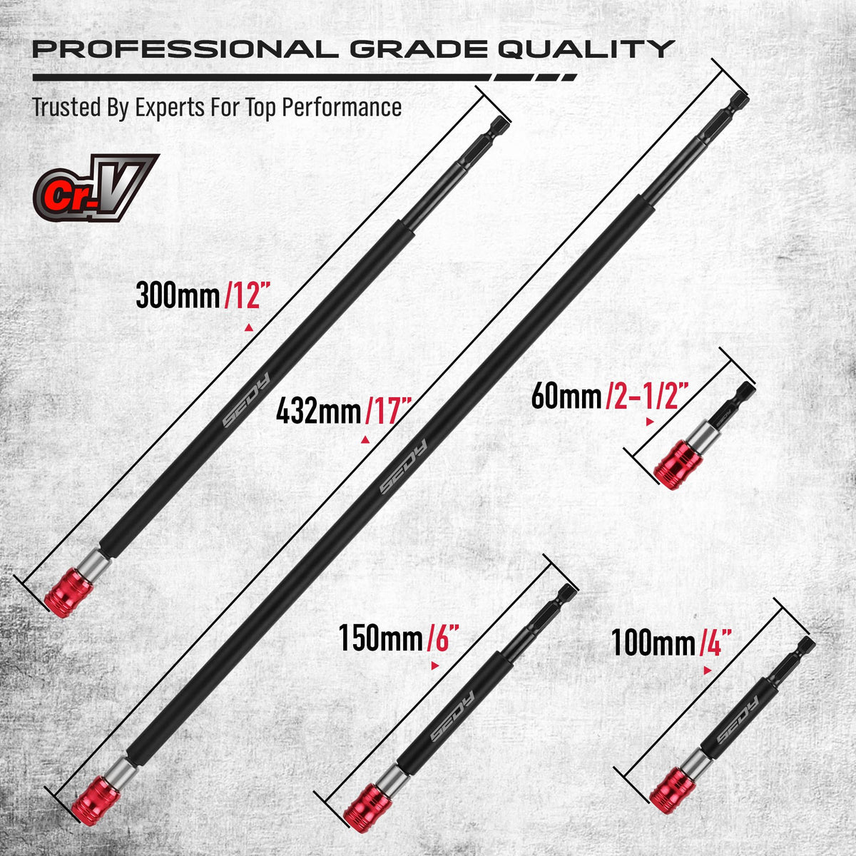 SEDY extension quick-release 1-4 inch hex shank enabling fast bit changes