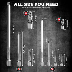 SEDY extension set 3in 1-4in drive offers extra reach for automotive tasks