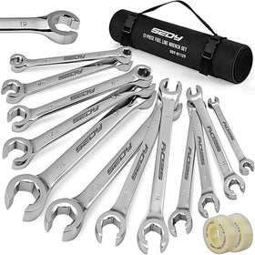 SEDY 14-piece flare-nut-wrench-set for automotive and plumbing versatility.