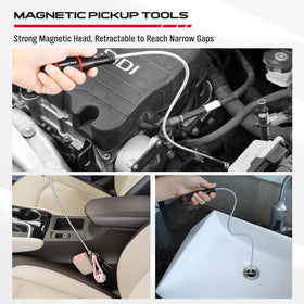 SEDY flexible spring magnet stick reaches tight spaces to lift screws.