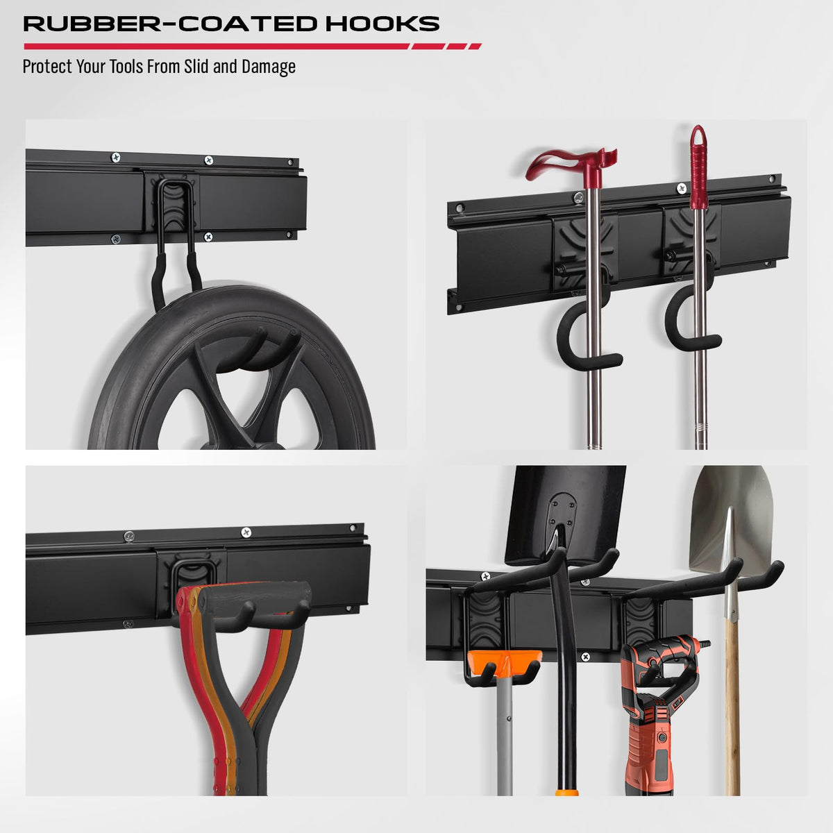 SEDY four racks and ten hooks laid out for adjustable storage.