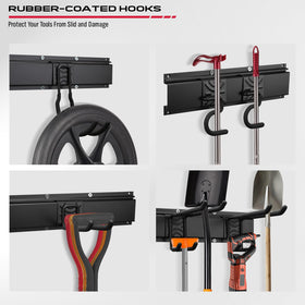 SEDY four racks and ten hooks laid out for adjustable storage.