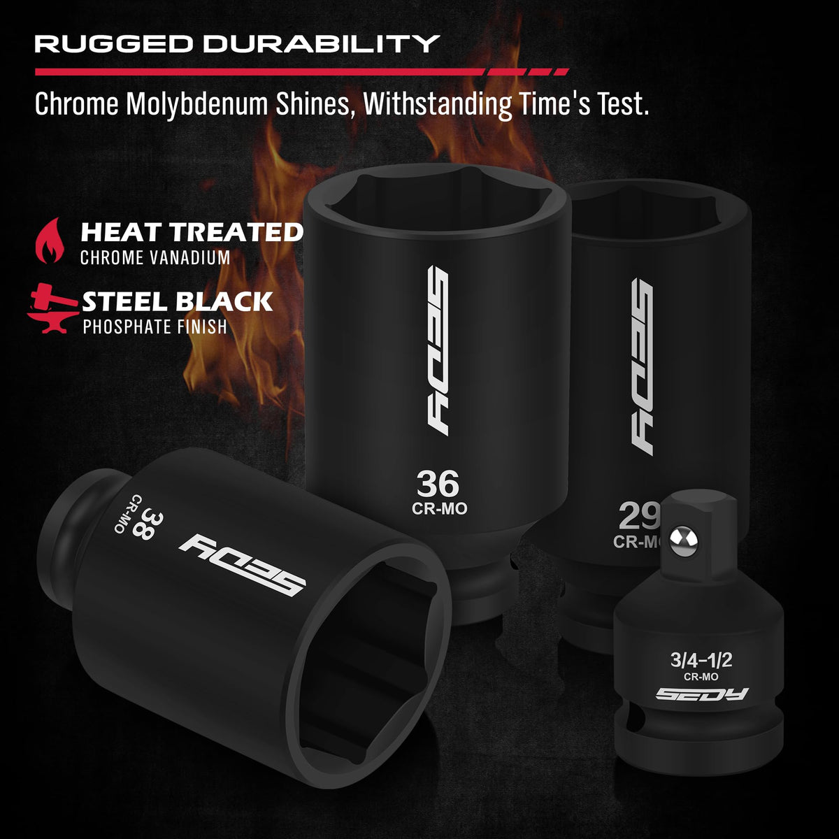 SEDY 30mm deep impact socket for truck maintenance and joints