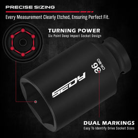 SEDY 31mm deep impact socket for spindle joint access