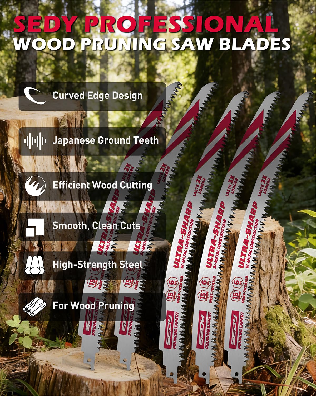 SEDY heat-treated blades maintain sharpness and durability through repeated pruning tasks