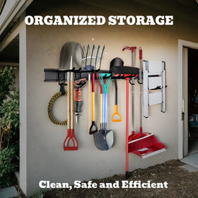 SEDY heavy-duty organizer rails and hooks arranged for versatile tool storage.