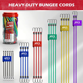 SEDY heavy-duty rubber cords with hooks endure rugged outdoor use