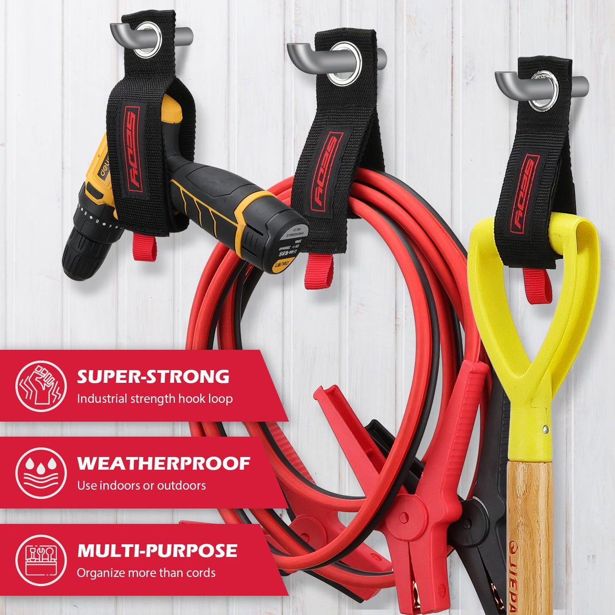 SEDY included screws and anchors simplify mounting on wood, concrete, or plaster.