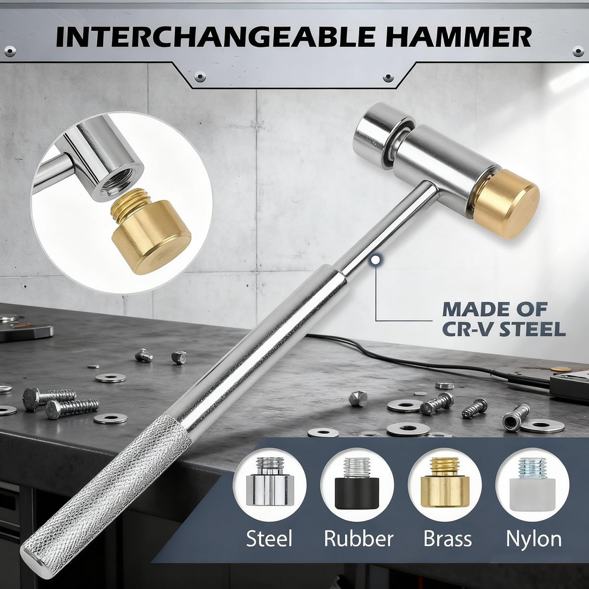 SEDY interchangeable hammer heads offering versatile impact