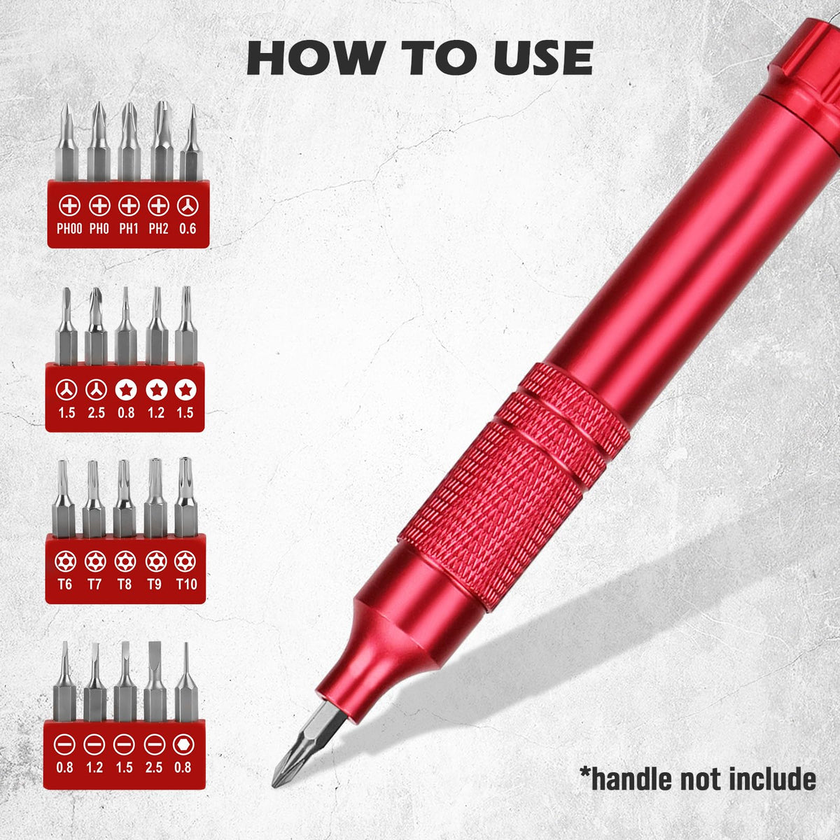 SEDY labeled bits provide easy identification during projects.