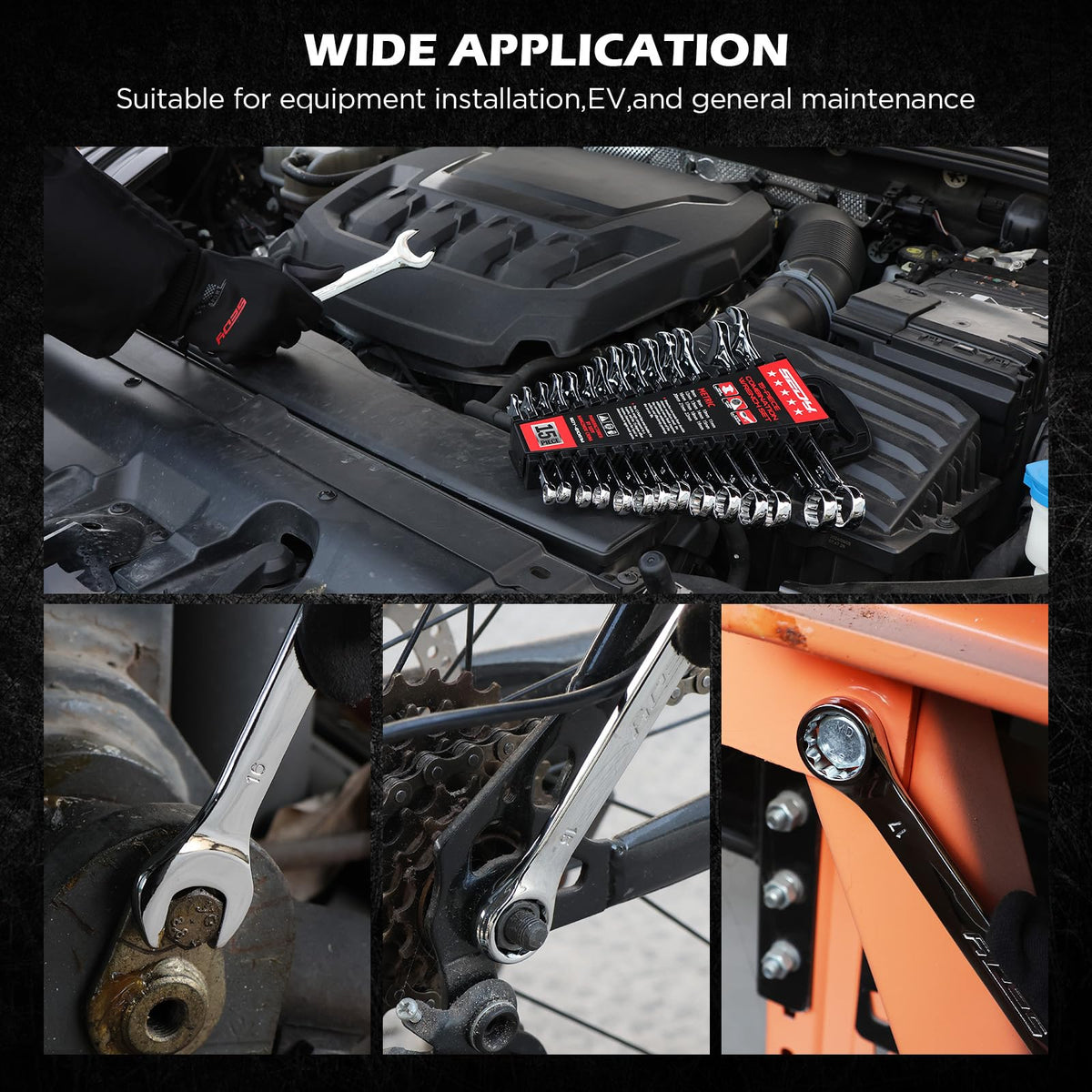 SEDY longer wrench pattern enhances torque for stubborn bolts.