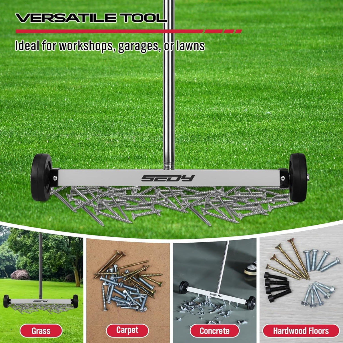 SEDY magnet sweeper compact design stores easily after use