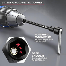 SEDY magnetic nut driver demonstrating secure hold during hex fastener work