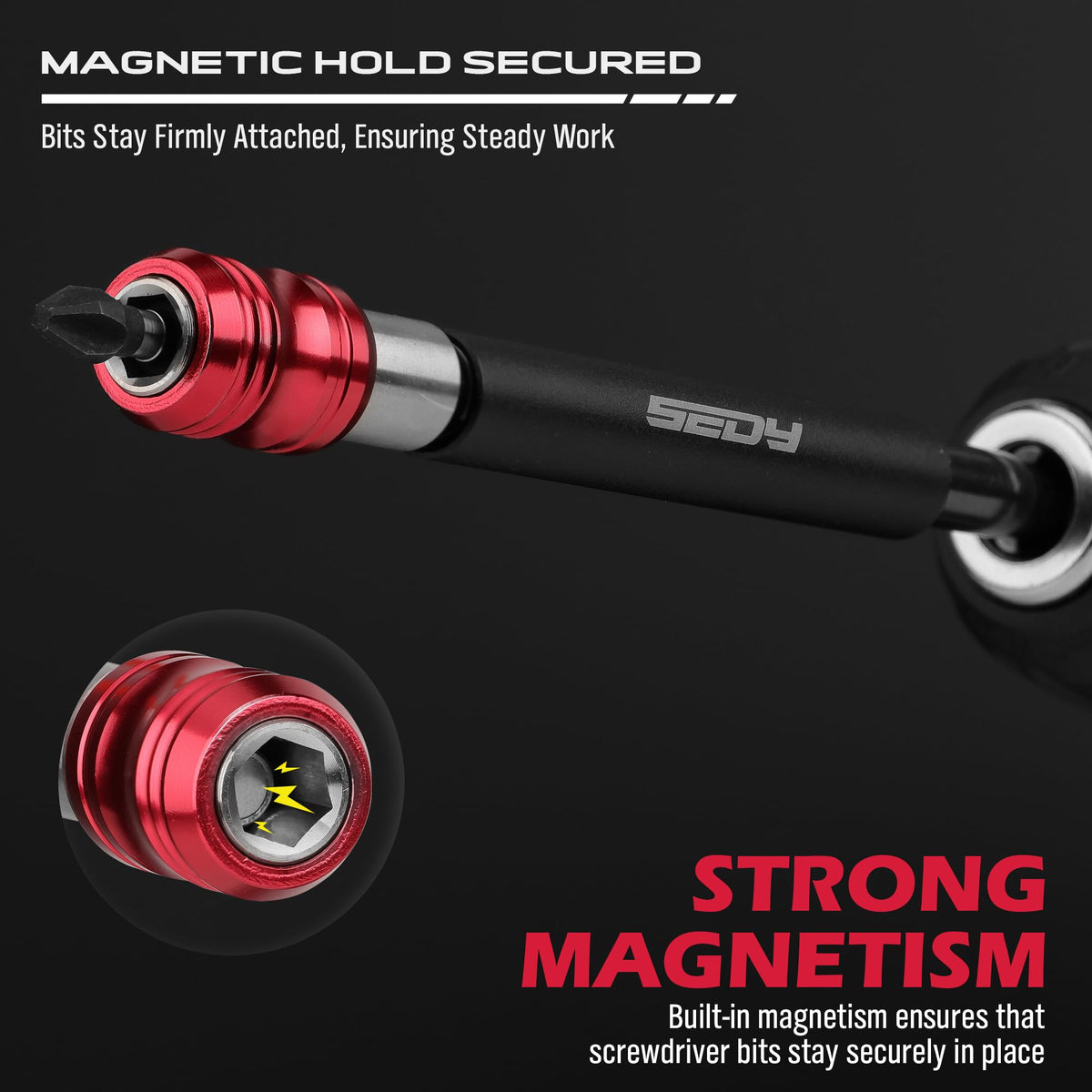 SEDY magnetic bit holder 12 inch length ideal for overhead work