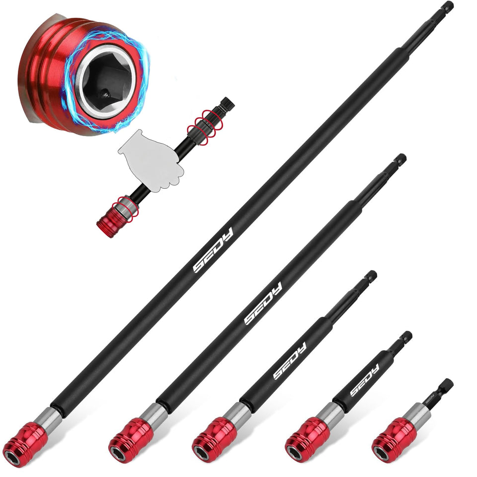 SEDY magnetic bit holder 2 inch length enables secure one-handed changes