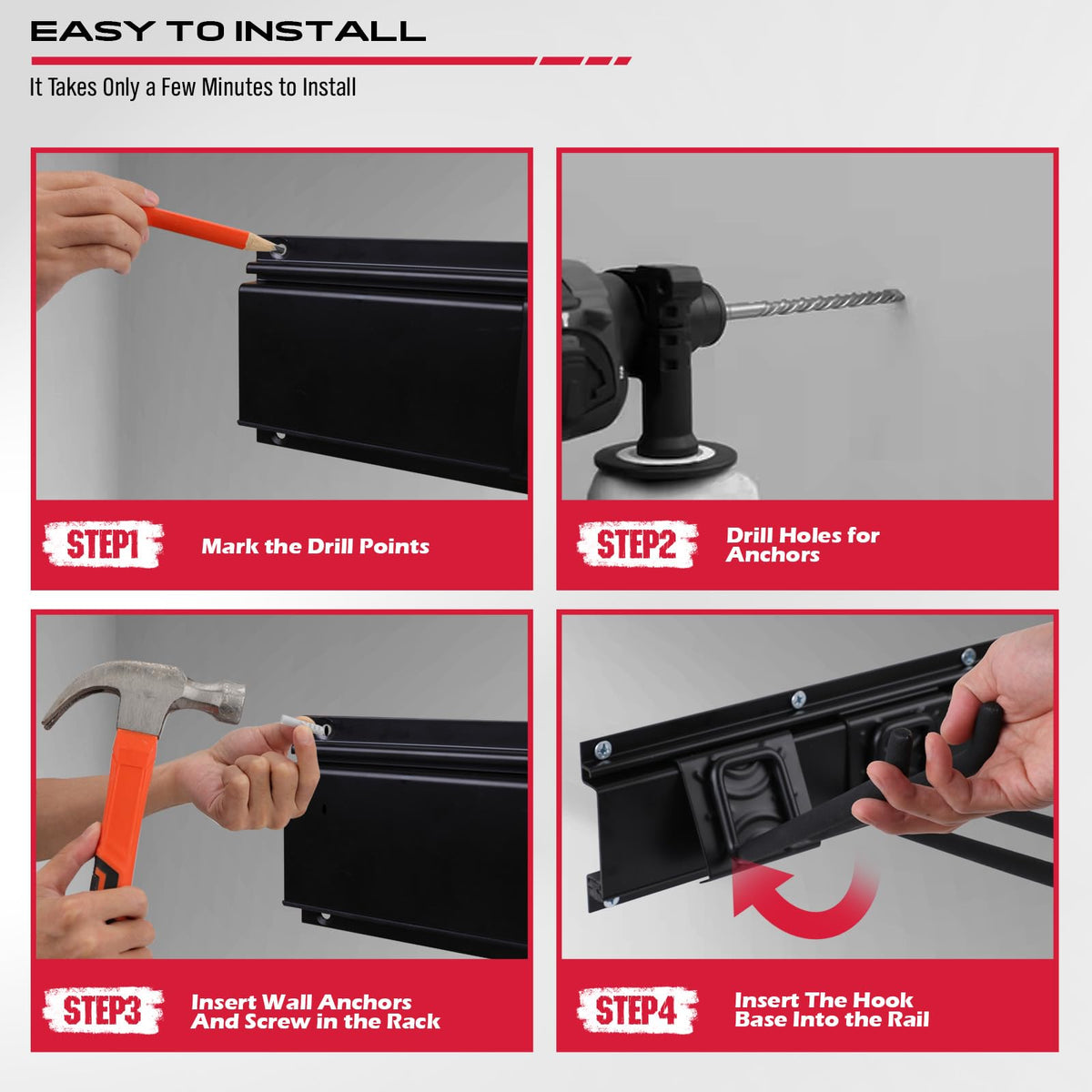 SEDY multi-purpose storage for long-handled tools and garden gear.