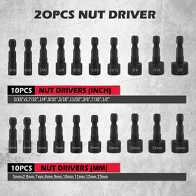 SEDY nut driver bits set for secure screw driving.