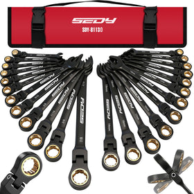 SEDY premium 24-piece flex-head set in roll-up pouch for easy transport