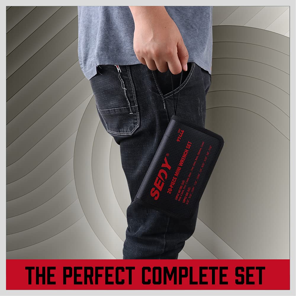 SEDY compact zipper pouch keeps wrenches organized and portable.