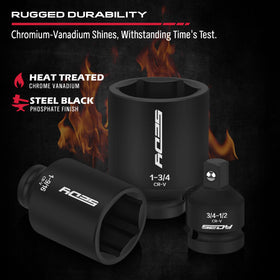 SEDY laser-etched sizes on sockets aid quick sizing during repairs