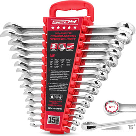 SEDY SAE wrench set with full organizer keeps tools neatly arranged for efficient workflows.