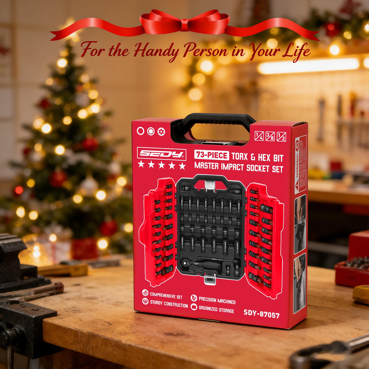 SEDY socket set organized in rugged case for transport.