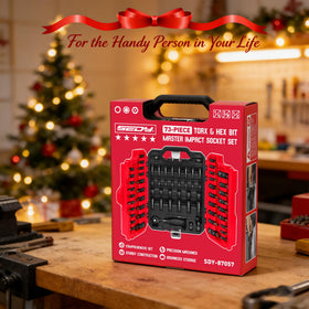 SEDY socket set organized in rugged case for transport.