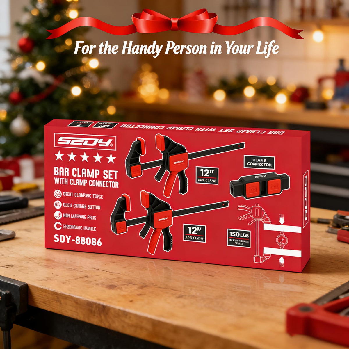 SEDY spreader-ready clamps simplify cabinet and panel work.