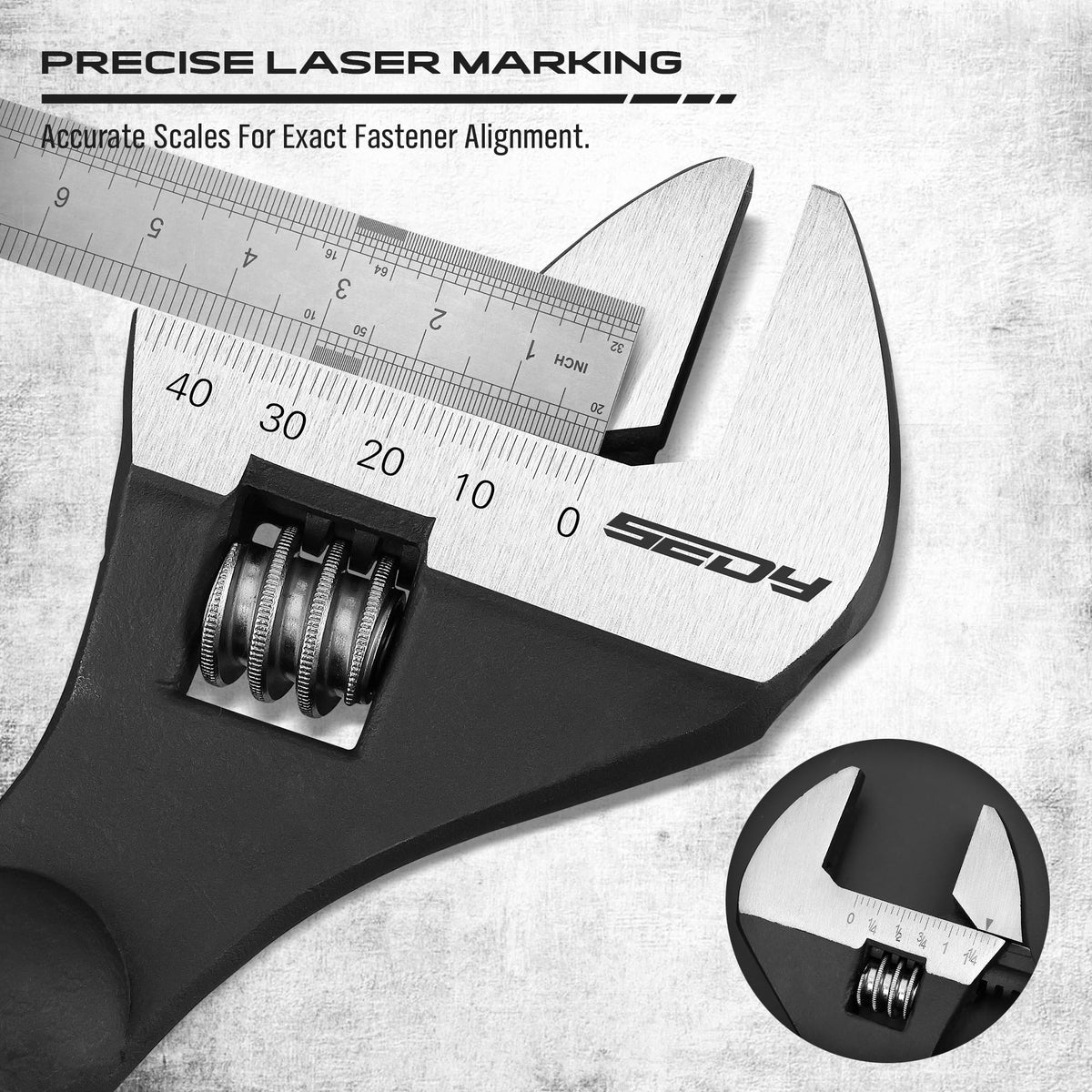 SEDY spud wrench with black oxide finish for rust resistance in tough environments