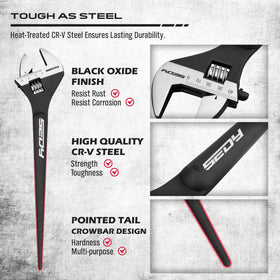 SEDY spud wrench with laser-engraved SAE and metric scales for precision
