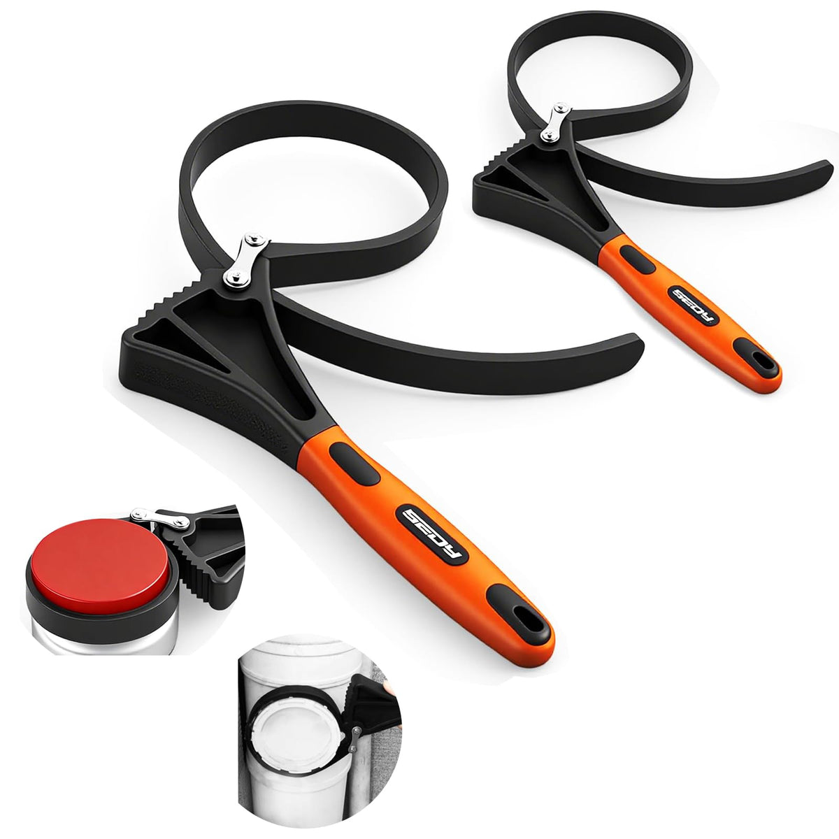 SEDY strap-wrench-set 6in diameter grips oil filters smoothly for quick maintenance