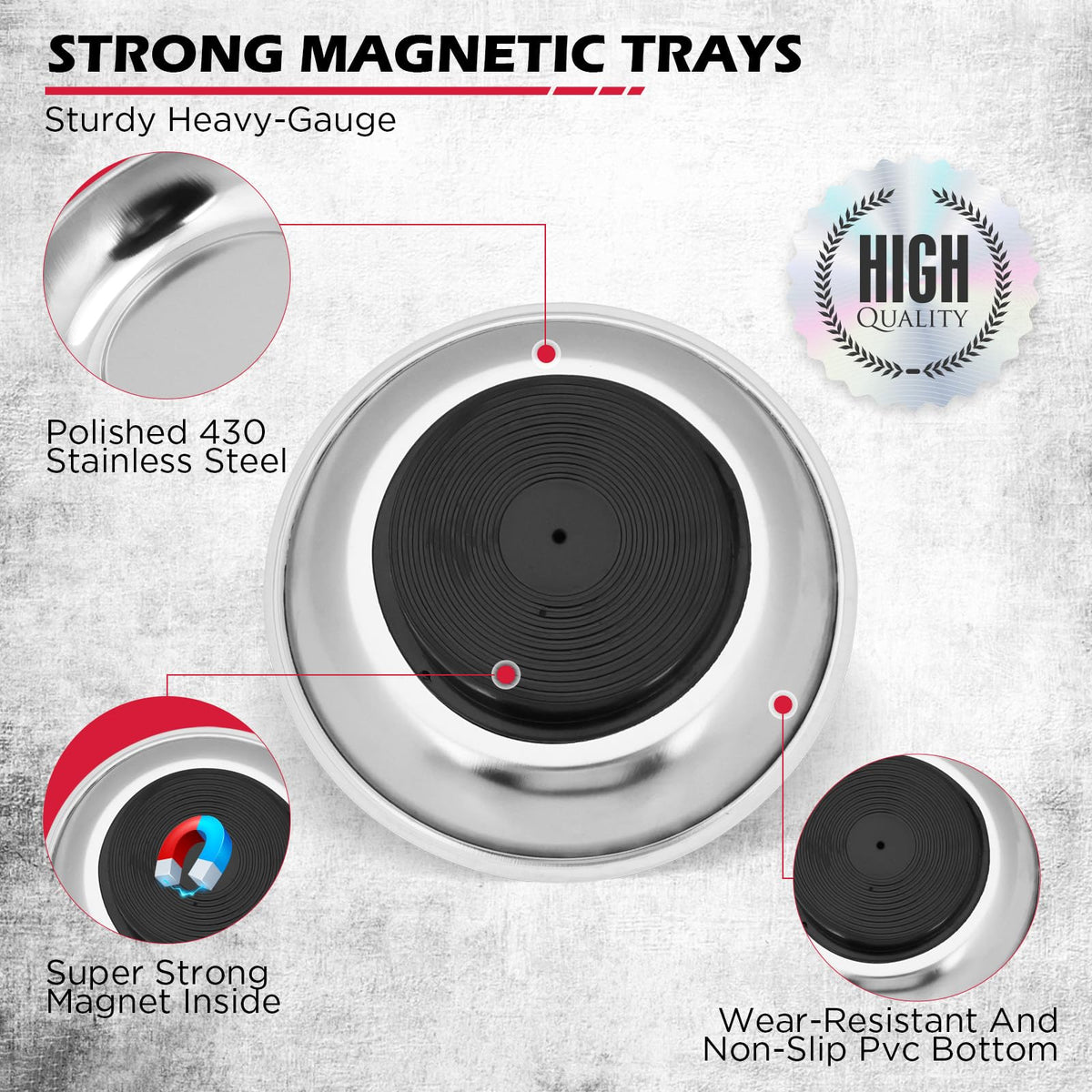 SEDY two 4-inch magnetic trays keep small parts organized